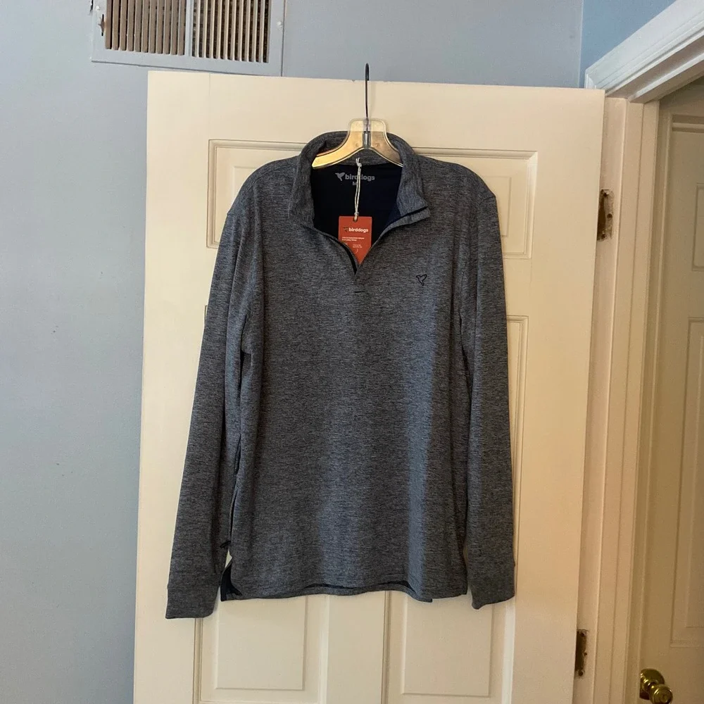 Birddogs Suburban Meyer Quarter Zip Pullover Dark Navy Heather Mens Medium NWT